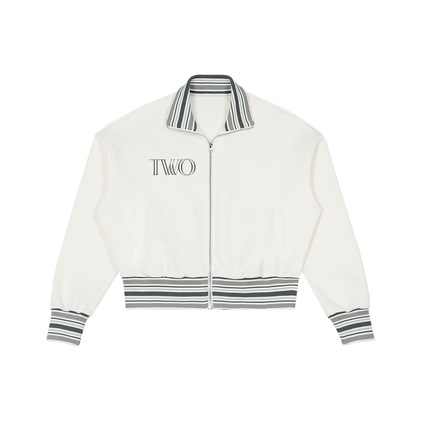 Arutau X TWO Striped Rib Collar Zip Jacket