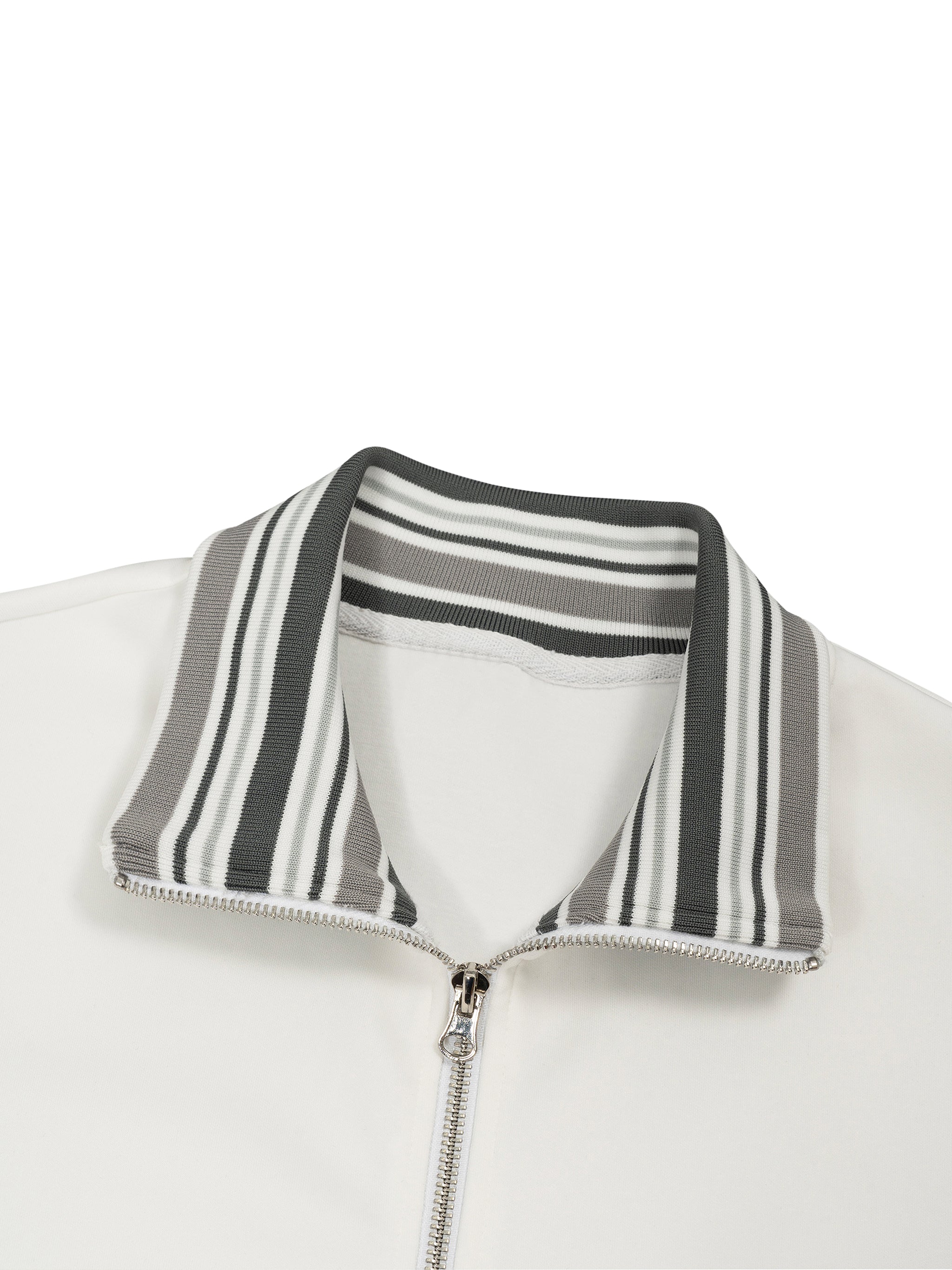 Arutau X TWO Striped Rib Collar Zip Jacket